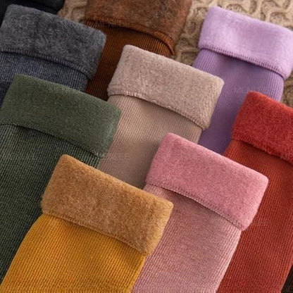 Fleece Calf Length Non-Thumb Socks Winter Moje For Women Girls