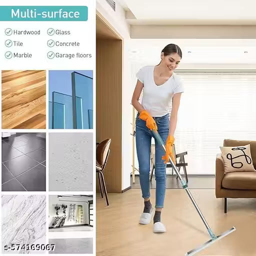 Heavy Duty Magic Broom Silicone Floor Wiper–Premium Floor Squeegee with Stainless Steel Extendable Handle - Vistora